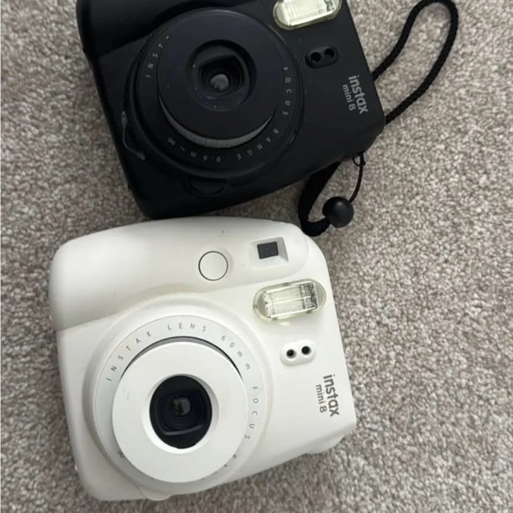 Fujifilm Instax Mini 8 Cameras - Dual Black and White Set